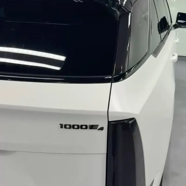 Close-up of a white vehicle window